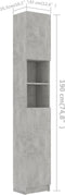 vidaXL - Badkamerkast - 32x25,5x190 - cm - bewerkt - hout - betongrijs