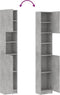 vidaXL - Badkamerkast - 32x25,5x190 - cm - bewerkt - hout - betongrijs