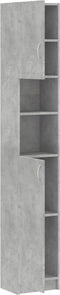 vidaXL - Badkamerkast - 32x25,5x190 - cm - bewerkt - hout - betongrijs