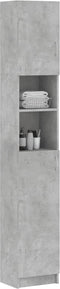 vidaXL - Badkamerkast - 32x25,5x190 - cm - bewerkt - hout - betongrijs