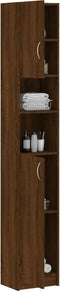 vidaXL - Badkamerkast - 32x25,5x190 - cm - bewerkt - hout - bruin - eikenkleur
