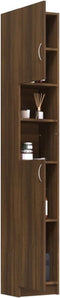 vidaXL - Badkamerkast - 32x25,5x190 - cm - bewerkt - hout - bruin - eikenkleur