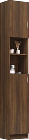 vidaXL - Badkamerkast - 32x25,5x190 - cm - bewerkt - hout - bruin - eikenkleur