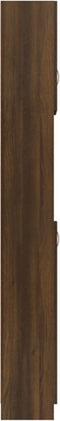 vidaXL - Badkamerkast - 32x25,5x190 - cm - bewerkt - hout - bruin - eikenkleur