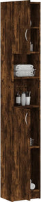 vidaXL - Badkamerkast - 32x25,5x190 - cm - bewerkt - hout - gerookt - eikenkleurig