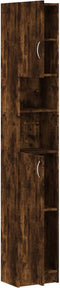 vidaXL - Badkamerkast - 32x25,5x190 - cm - bewerkt - hout - gerookt - eikenkleurig