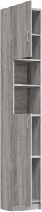 vidaXL - Badkamerkast - 32x25,5x190 - cm - bewerkt - hout - grijs - sonoma - eiken