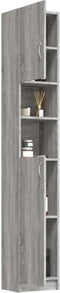 vidaXL - Badkamerkast - 32x25,5x190 - cm - bewerkt - hout - grijs - sonoma - eiken