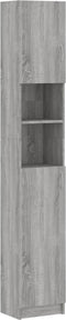 vidaXL - Badkamerkast - 32x25,5x190 - cm - bewerkt - hout - grijs - sonoma - eiken