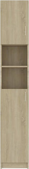 vidaXL - Badkamerkast - 32x25,5x190 - cm - bewerkt - hout - sonoma - eikenkleurig