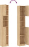 vidaXL - Badkamerkast - 32x25,5x190 - cm - bewerkt - hout - sonoma - eikenkleurig