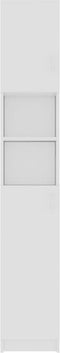 vidaXL - Badkamerkast - 32x25,5x190 - cm - bewerkt - hout - wit