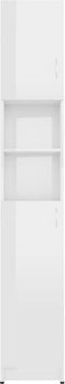 vidaXL - Badkamerkast - 32x25,5x190 - cm - spaanplaat - hoogglans - wit