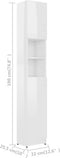 vidaXL - Badkamerkast - 32x25,5x190 - cm - spaanplaat - hoogglans - wit