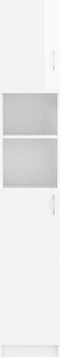 vidaXL - Badkamerkast - 32x25,5x190 - cm - spaanplaat - hoogglans - wit