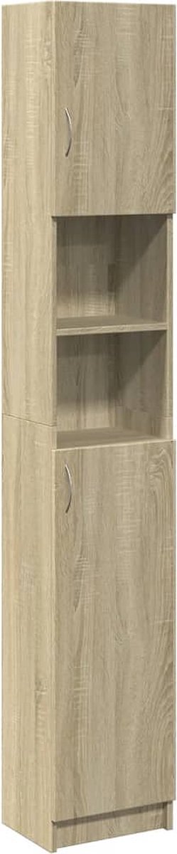 vidaXL - Badkamerkast - 32x25,5x190 - cm - spaanplaat - sonoma - eikenkleurig
