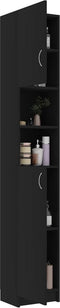 vidaXL - Badkamerkast - 32x25,5x190 - cm - spaanplaat - zwart