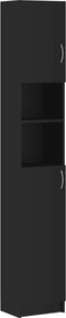 vidaXL - Badkamerkast - 32x25,5x190 - cm - spaanplaat - zwart