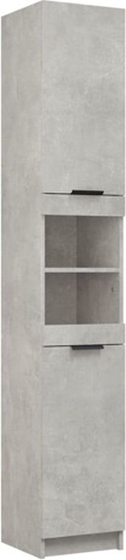 vidaXL - Badkamerkast - 32x34x188,5 - cm - bewerkt - hout - betongrijs