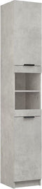 vidaXL - Badkamerkast - 32x34x188,5 - cm - bewerkt - hout - betongrijs