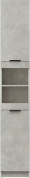 vidaXL - Badkamerkast - 32x34x188,5 - cm - bewerkt - hout - betongrijs