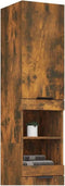 vidaXL - Badkamerkast - 32x34x188,5 - cm - bewerkt - hout - gerookt - eikenkleurig