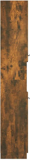 vidaXL - Badkamerkast - 32x34x188,5 - cm - bewerkt - hout - gerookt - eikenkleurig
