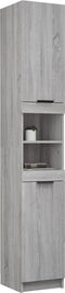 vidaXL - Badkamerkast - 32x34x188,5 - cm - bewerkt - hout - grijs - sonoma - eiken