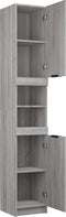 vidaXL - Badkamerkast - 32x34x188,5 - cm - bewerkt - hout - grijs - sonoma - eiken