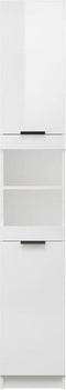 vidaXL - Badkamerkast - 32x34x188,5 - cm - bewerkt - hout - hoogglans - wit