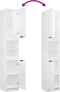 vidaXL - Badkamerkast - 32x34x188,5 - cm - bewerkt - hout - hoogglans - wit