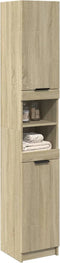 vidaXL - Badkamerkast - 32x34x188,5 - cm - bewerkt - hout - sonoma - eikenkleurig