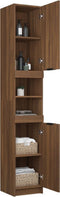 vidaXL - Badkamerkast - 32x34x188,5 - cm - bewerkt - hout - bruineikenkleurig
