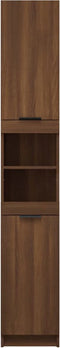 vidaXL - Badkamerkast - 32x34x188,5 - cm - bewerkt - hout - bruineikenkleurig