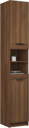 vidaXL - Badkamerkast - 32x34x188,5 - cm - bewerkt - hout - bruineikenkleurig