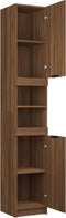 vidaXL - Badkamerkast - 32x34x188,5 - cm - bewerkt - hout - bruineikenkleurig