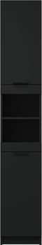 vidaXL - Badkamerkast - 32x34x188,5 - cm - bewerkt - hout - zwart