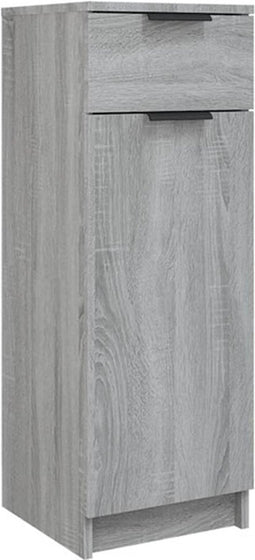 vidaXL - Badkamerkast - 32x34x90 - cm - bewerkt - hout - grijs - sonoma - eikenkleurig
