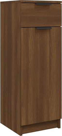 vidaXL - Badkamerkast - 32x34x90 - cm - bewerkt - hout - bruineikenkleurig
