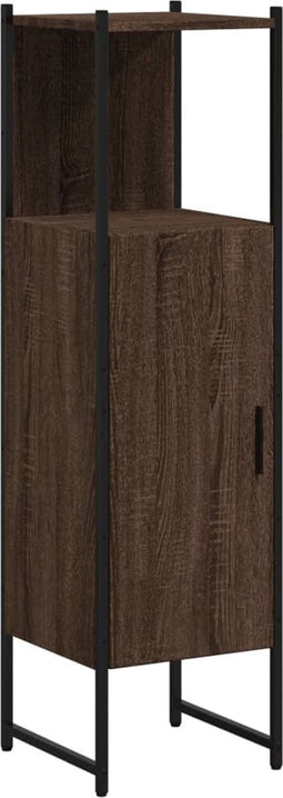 vidaXL - Badkamerkast - 33x33x120,5 - cm - bewerkt - hout - bruin - eikenkleurig