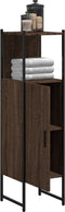 vidaXL - Badkamerkast - 33x33x120,5 - cm - bewerkt - hout - bruin - eikenkleurig