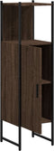 vidaXL - Badkamerkast - 33x33x120,5 - cm - bewerkt - hout - bruin - eikenkleurig