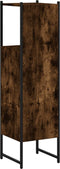 vidaXL - Badkamerkast - 33x33x120,5 - cm - bewerkt - hout - gerookt - eikenkleurig