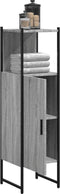 vidaXL - Badkamerkast - 33x33x120,5 - cm - bewerkt - hout - grijs - sonoma - eiken