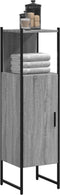 vidaXL - Badkamerkast - 33x33x120,5 - cm - bewerkt - hout - grijs - sonoma - eiken