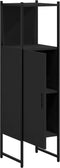 vidaXL - Badkamerkast - 33x33x120,5 - cm - bewerkt - hout - zwart