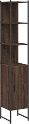 vidaXL - Badkamerkast - 33x33x185,5 - cm - bewerkt - hout - bruin - eikenkleurig