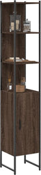 vidaXL - Badkamerkast - 33x33x185,5 - cm - bewerkt - hout - bruin - eikenkleurig