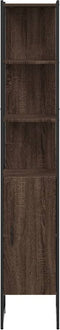 vidaXL - Badkamerkast - 33x33x185,5 - cm - bewerkt - hout - bruin - eikenkleurig