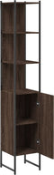 vidaXL - Badkamerkast - 33x33x185,5 - cm - bewerkt - hout - bruin - eikenkleurig